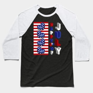 4th Of July 3D Art Baseball T-Shirt